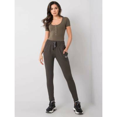 Sweatpants-RV-DR-5773.18X-dark khaki hnedá RELEVANCE