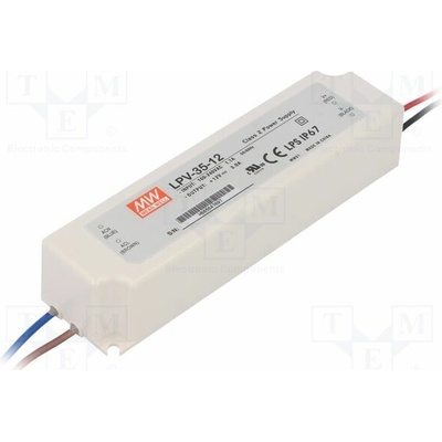 MEAN WELL LPV-35-12 Napájecí zdroj: spínaný; LED; 36W; 12VDC; 3A; 90÷264VAC; 127÷370VDC
