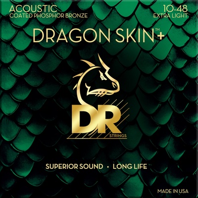 DR Strings Dragon Skin+ Coated Phosphor Bronze Extra Light Струни за акустична китара (DAP-10)