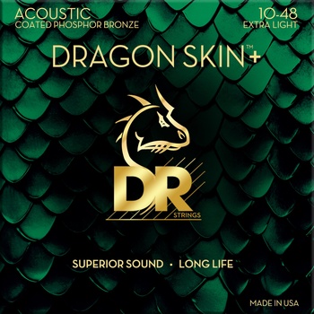 DR Strings Dragon Skin+ Coated Phosphor Bronze Extra Light 10-48 Струни за акустична китара (DAP-10)
