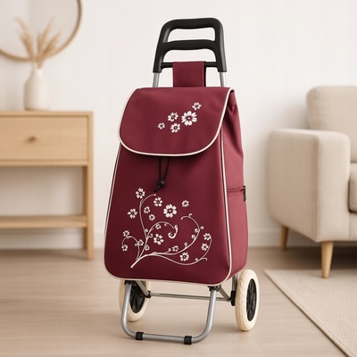 Nákupný vozík Orion polyester fialový kvety 35 l