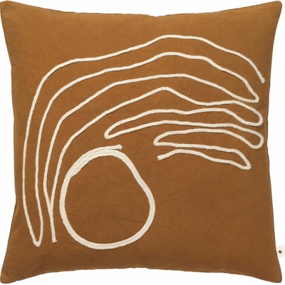 Ferm Living Poťah na vankúš s výšivkou Aged Gold 50 x 50 cm