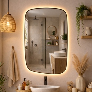 Baltica Design Baltica Design-LED огледало с вградено осветление STONE CALM 15W/230V 2700K 90x60 cm IP65 черно (DB0035)
