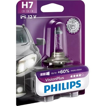 Philips Автомобилна крушка Philips - H7, Vision plus +60% more light, 12V, 55W, PX26d (39936330)