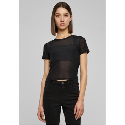 Urban Classics Дамска мрежеста тениска в черен цвят Urban ClassicsUB-TB6051-00007 - Черен, размер XS