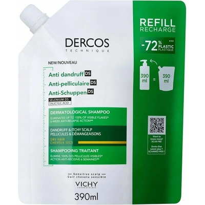 Vichy Dercos DS Šampon na suché vlasy Ecorefill Refill náhradní náplň 390 ml