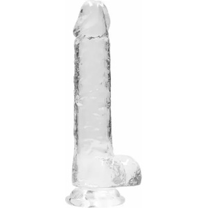 Shots Toys Реалистично дилдо с тестиси Crystal Clear 21 см. прозрачно