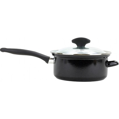 BELIS Smaltovaný rendlík s držadlem a skleněnou poklicí 20 cm 2.6 l STANDARD PLUS 32220-078000E5