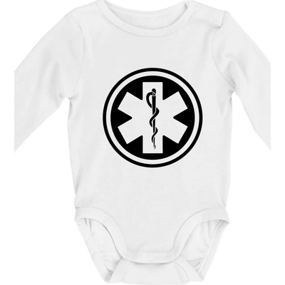 Rescue logo samostatné guľaté Body dojčenské s dlhým rukávom dlouhý rukáv biele