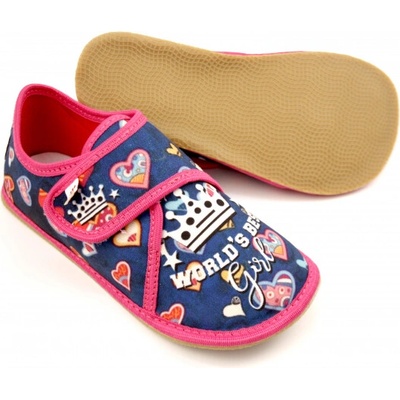 Ef Barefoot dievčenské papuče 395 World Girl