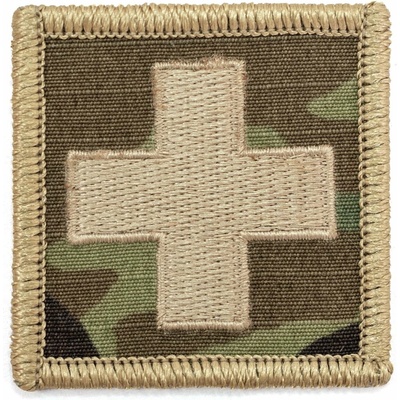 Nášivka zdravotník KRÍŽ velcro KHAKI-OCP okraj KHAKI