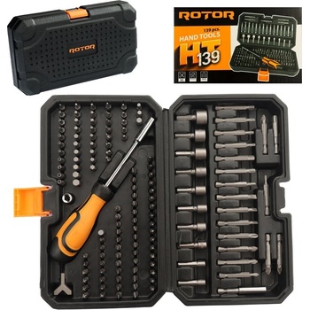 ROTOR rht139 Комплект битове и накрайници за отвертка, 139 части (rht139)