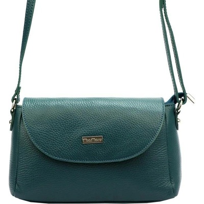 Mia More Malá tmavětyrkysová kožená crossbody kabelka no. 018