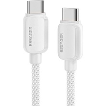 Essager ES-X46 opletený nabíjací a dátový USB-C na USB-C 2m stříbrný