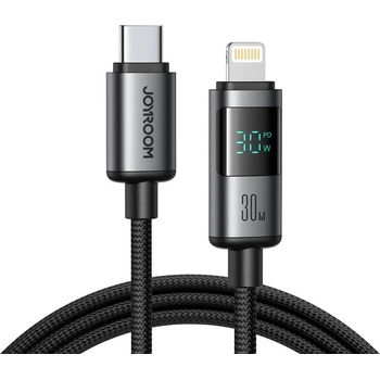 JOYROOM S-A16 Pro Prism Series 30W USB-C - Lightning кабел с дисплей 1, 2 м - черен (S-A16 Pro)