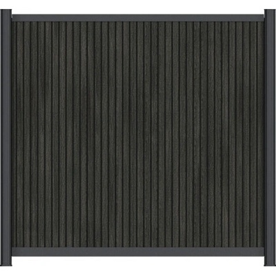 Plotová sada KONSTA WPC Verto Rhombus 186,5 × 180 cm černá bez sloupků