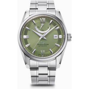 Orient Star RE-AU0107E Мъжки часовник - Автоматичен, Зелен Циферблат, 38.5мм, Резерв 50ч, 100м Водоуст. , Прозрачен Гръб Часовници