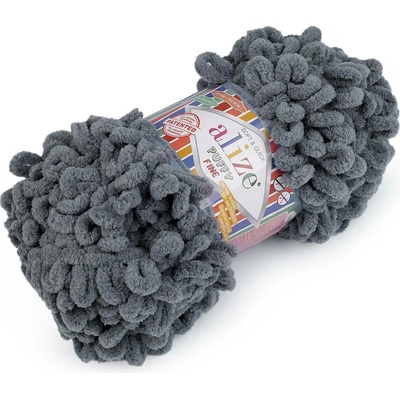 Pletací příze Alize Puffy Fine 100 g Varianta: 46 (87) šedá, Balení: 1 ks 49961/121974/262524