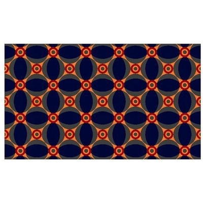 Déco Design Imperial Retro modrá/oranžová 150 x 90 cm