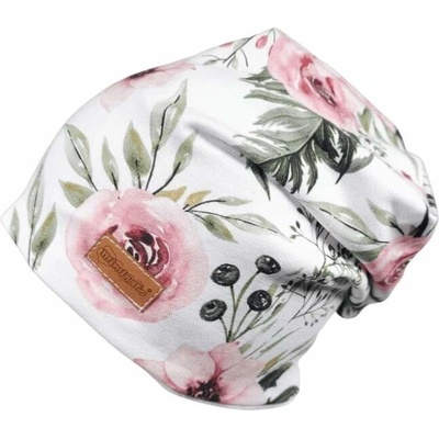 dětská homeless čepice s kytkami