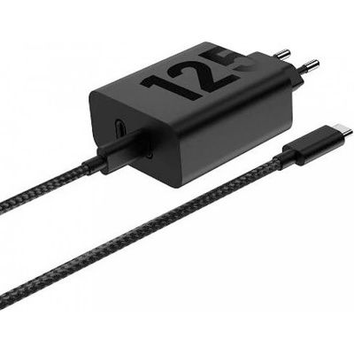 Motorola GaN TurboPower Fast Wall Charger Dual USB-C 125W - захранване за ел. мрежа с 2xUSB изходи с технология за бързо зареждане и USB-C кабел (черен)