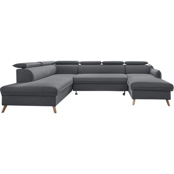 Miuform Тъмно сив U-образен разтегателен диван, ляв ъгъл Sweet Harmony - Miuform (Sweet Harmony HAEECL-2Q-LCBKR MA95)