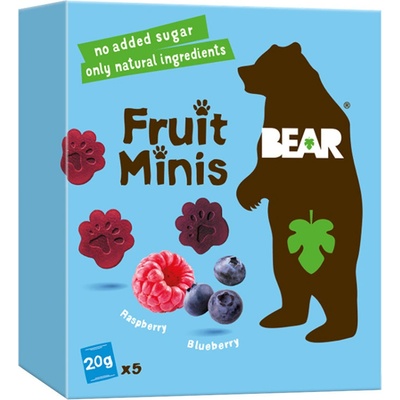 BEAR Ovocné minis malinové a čučoriedkové 5 x 20 g