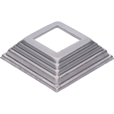 Krytka, plech, 100 x 100 x 29 mm, diera 42 x 42 mm, výlisok
