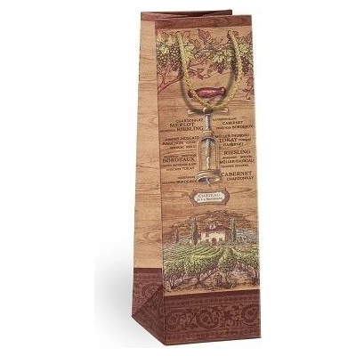 ARGUS Dárková papírová taška NATUR na víno (11 x 36 cm) 07340069