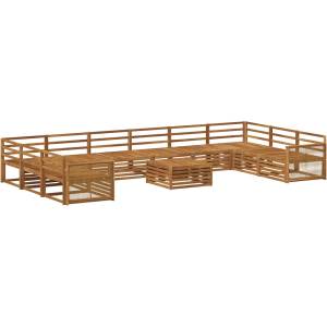 vidaXL Комплекти дивани 11 бр. Солидно акациево дърво (3383927)