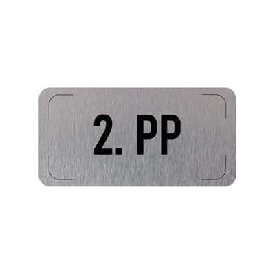 Označení podlaží - 2. PP, hliníková tabulka, 300 x 150 mm