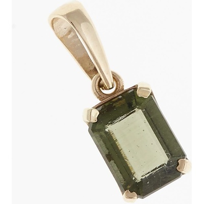 My Moldavite Zlatý přívěsek s vltavínem 1386