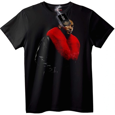 NOONEBRAND Тениска 2Pac Червена Яка - 2XL, Black