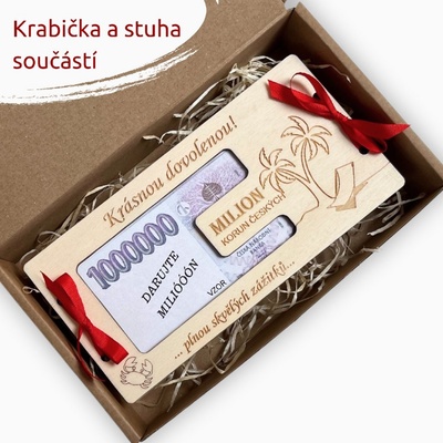 PanDatel Dřevěná obálka na peníze - DOVOLENÁ