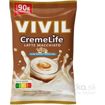 VIVIL Creme Life Latte Macchiato smotanové cukríky bez cukru 90 g