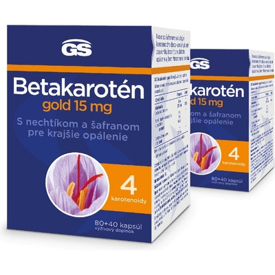 GS Betakarotén Gold 15 mg 2× 120 kapsúl