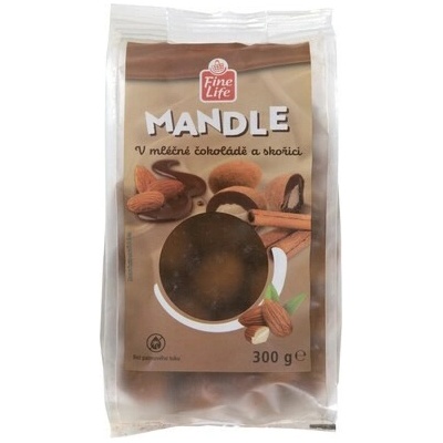 Fine Life Mandle v mliečnej čokoláde + škorica 300 g