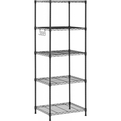Royal Catering Kovový regál - 55 x 45 x 150 cm - 150 kg - čierny RCMR-1500P19T