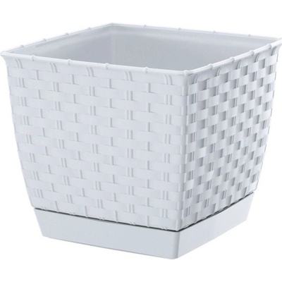 Prosperplast kvetináč hranatý Ratolla Square bielý 25 cm