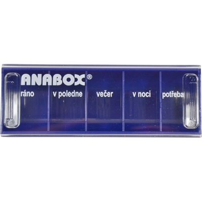 Anabox Dávkovač na léky Denní box barevně rozlišený tmavě modrá