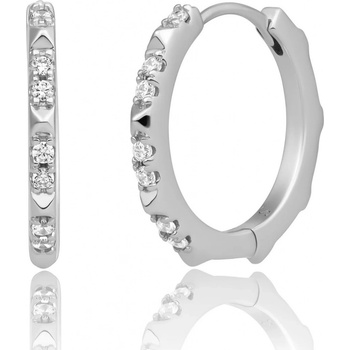 Sparkling Jewels strieborné náušnice kruhy s kubickými zirkónmi EAS31