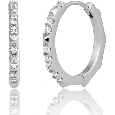 Sparkling Jewels strieborné náušnice kruhy s kubickými zirkónmi EAS31