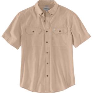 Carhartt Мъжка риза с копчета Carhartt Loose Chambray S/S Shirt - Dark Tan Chambray (033-2289-0212)