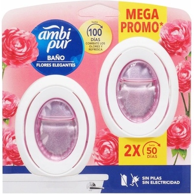 Ambi Pur BATHROOM Flores Elegantes KVĚTINOVÝ osvěžovač vzduchu 2x 7,5 ml