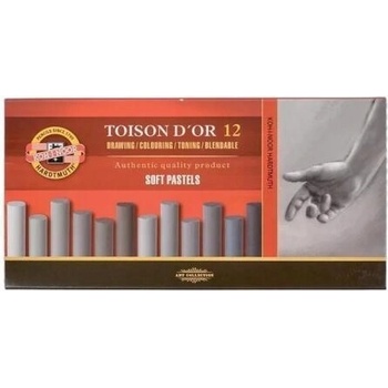 Koh-I-Noor Toison Soft Pastels Sada suchých pastelov greys 12 ks