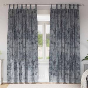 Pure Line Home Кадифени завеси в цвят сив с текстилни гайки (уши), 2 бр. , 140 x 225 см - zalegloto - 48,90 лв