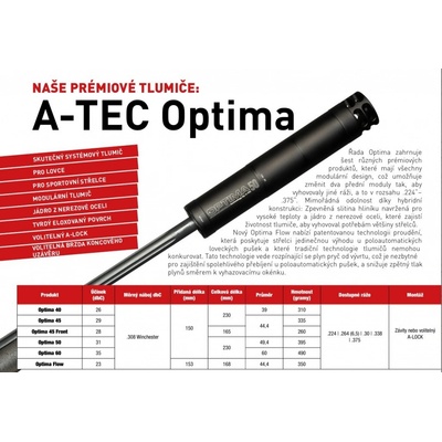 A-TEC OPTIMA 45 pro ráže do .223" 5,56mm na závit m15X1mm