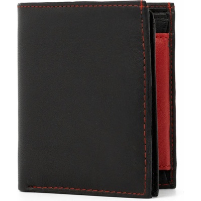 Delis Мъжки портфейл Abramo PT1029 от естествена кожа, черен/червен (PT1029)