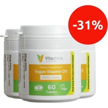 Vegetology Vitashine tabliety. Vitamín D3 2500 IU 60 tabliet sada 3 ks