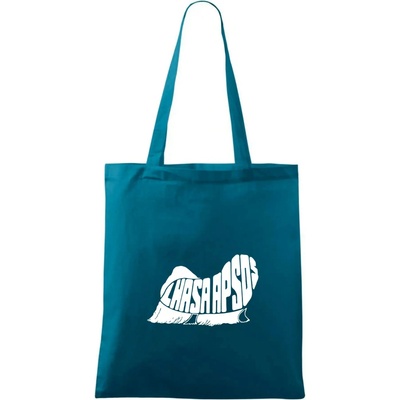 Lhasa Apso nápis v tele Taška bavlnená 42 x 38 cm Petrolejová
